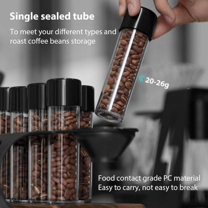 MHW-3BOMBER Coffee Beans Tubes Set 8 Tubes +1 Rack