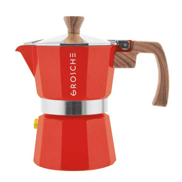 Grosche Milano Stovetop Espresso Coffee Maker Red